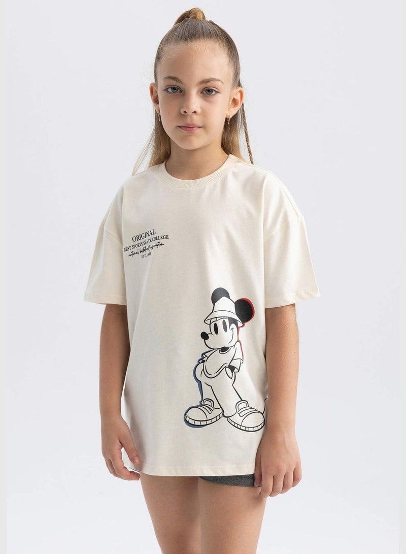 Girl Disney Mickey & Minnie Licenced Oversize Fit Knitted Short Sleeve Body