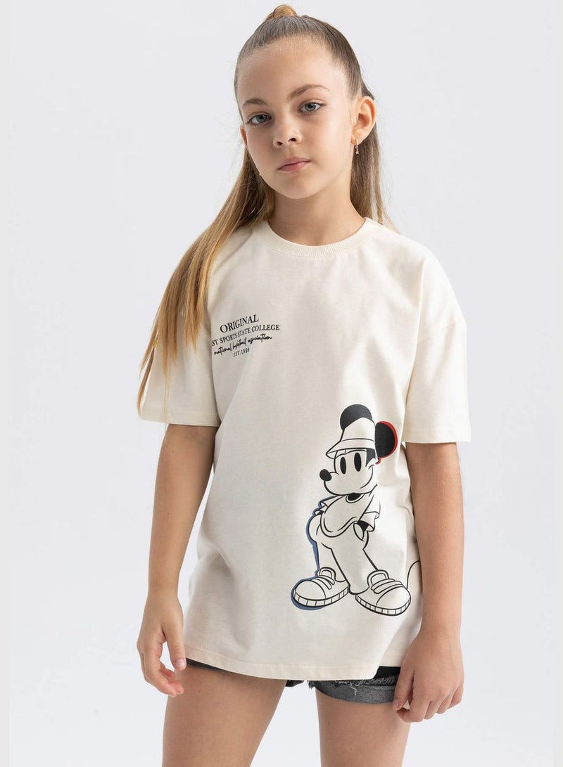Girl Disney Mickey & Minnie Licenced Oversize Fit Knitted Short Sleeve Body