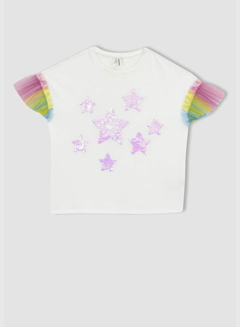 Girl Knitted Short Sleeve Body