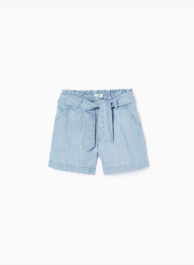 Zippy Paperbag Cotton Shorts For Girls