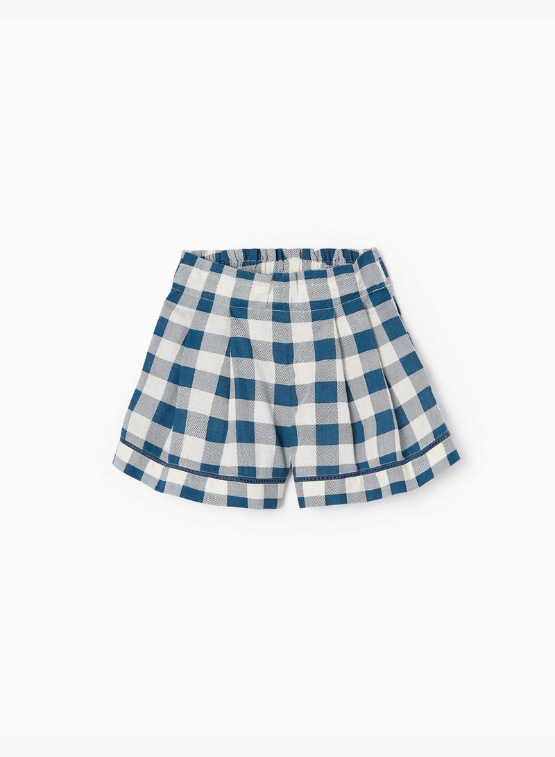 Zippy Cotton Vichy Shorts for Girls, 'B&S'