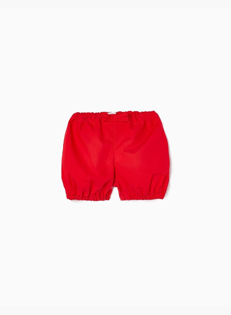 Zippy Cotton Shorts With Bow For Baby Girls