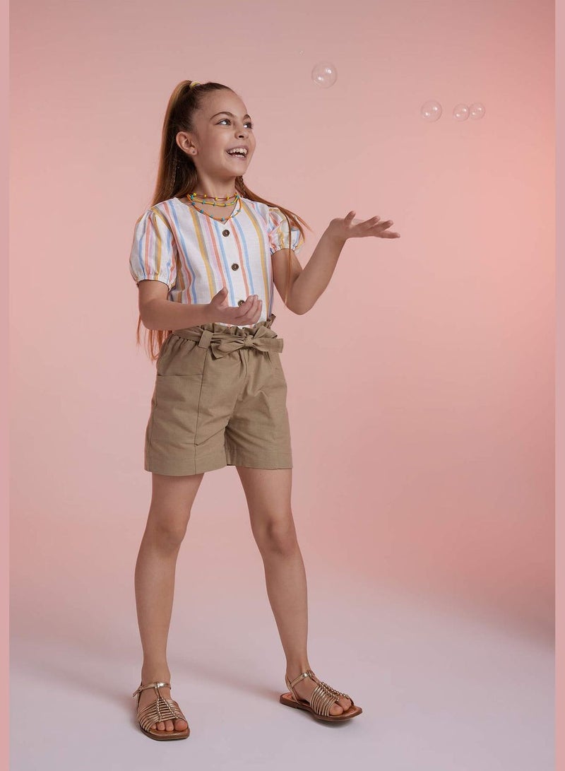 Girl Paperbag Woven Short
