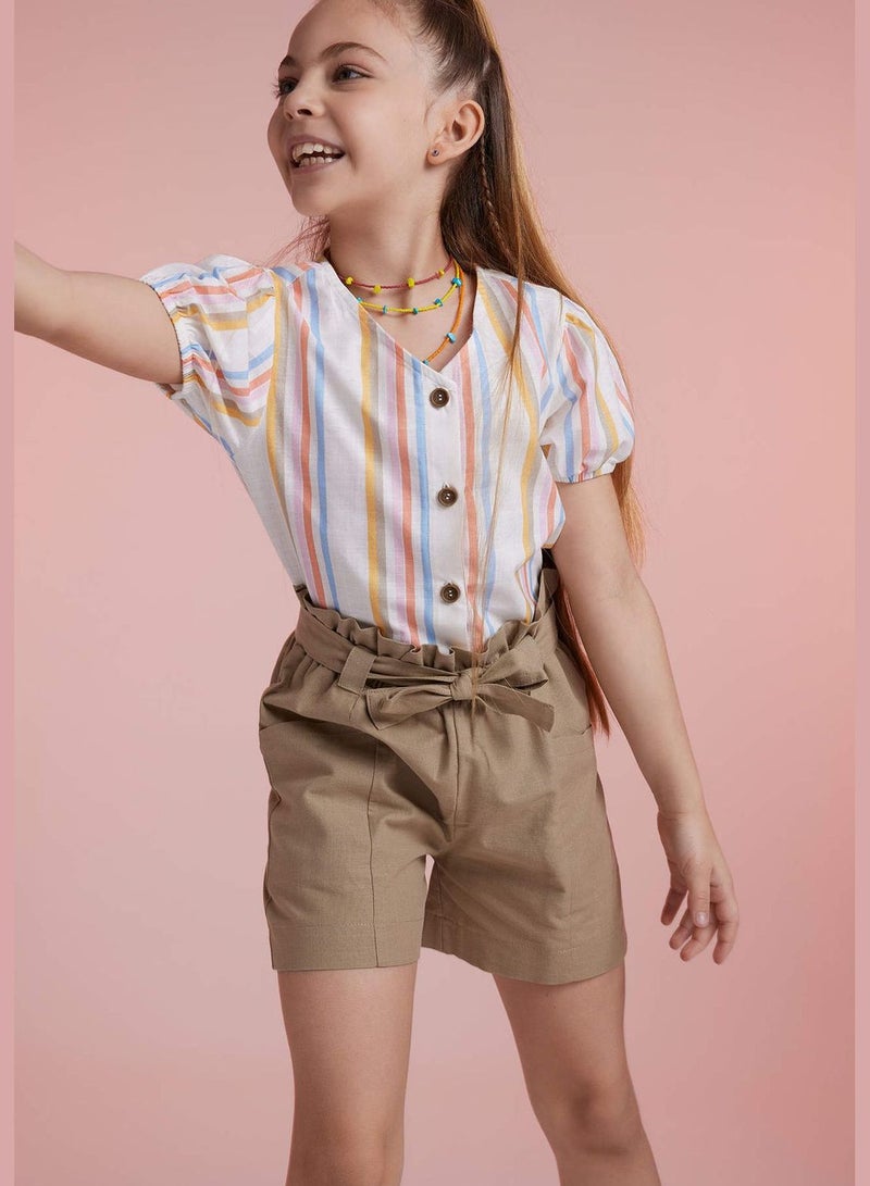 Girl Paperbag Woven Short