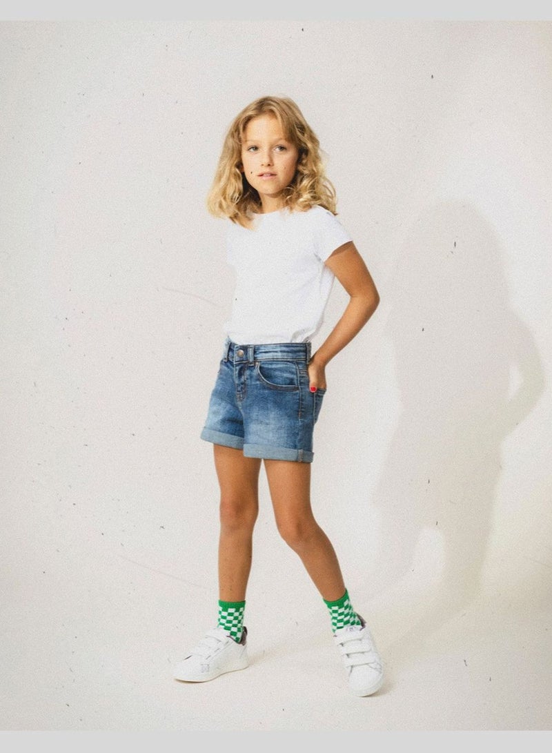 Zippy Cotton Denim Shorts For Girls