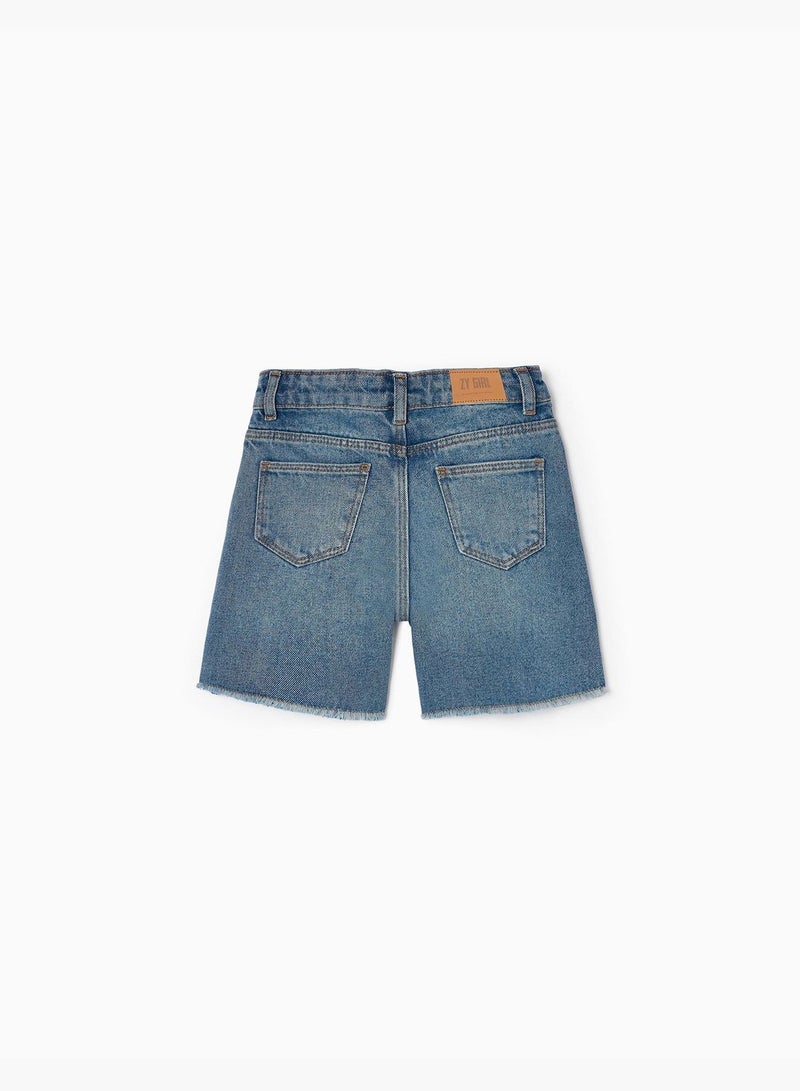 Zippy Blue Cotton Denim Shorts