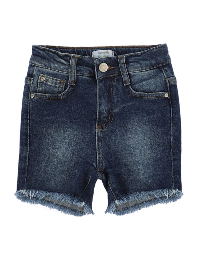 Kids Frayed Hem Denim Shorts