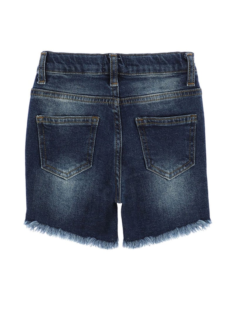 Kids Frayed Hem Denim Shorts