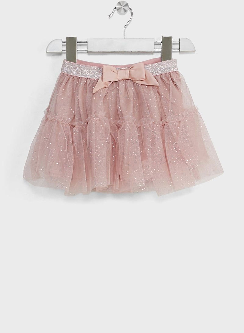 Kids Glittery Tulle Midi Skirt