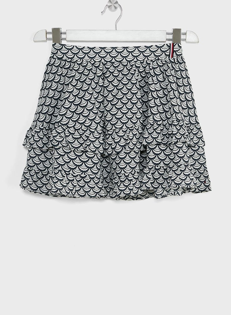 Youth Printed Midi Skirt