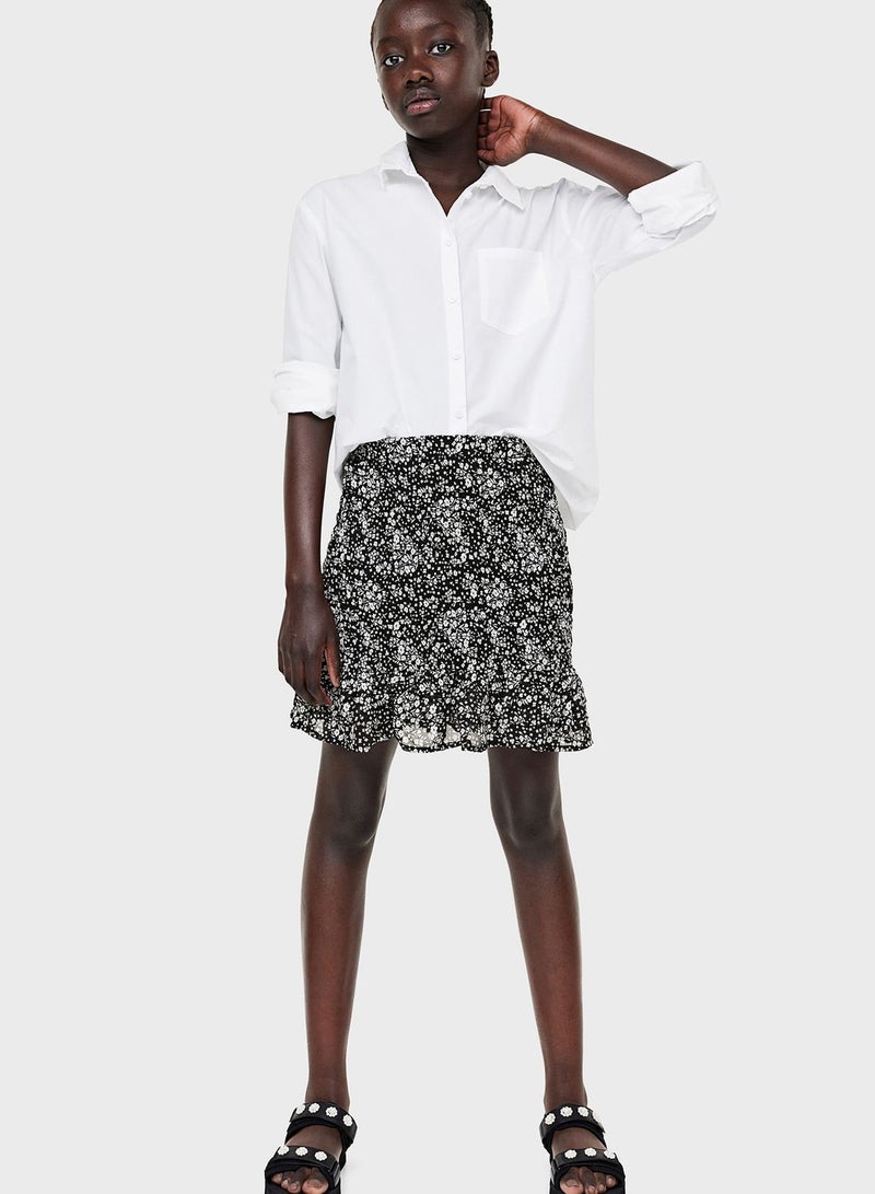 Kids Printed Midi Skirt