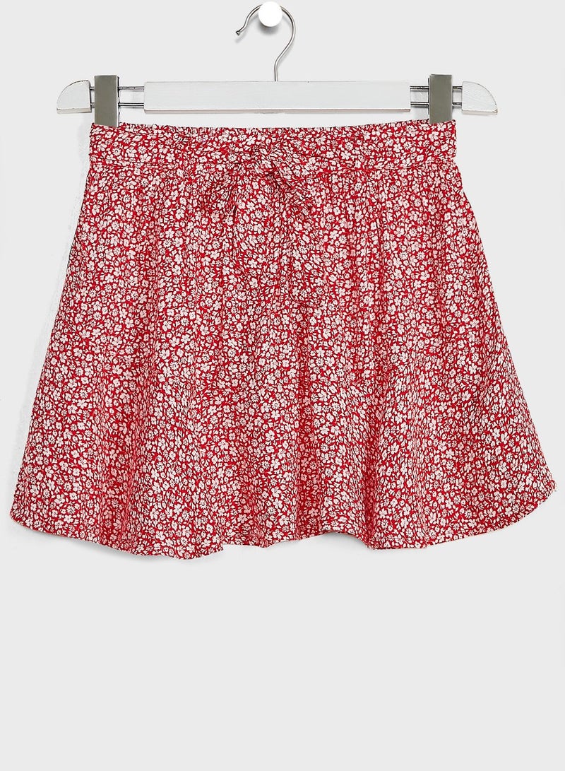 Kids Floral Mini Skirt