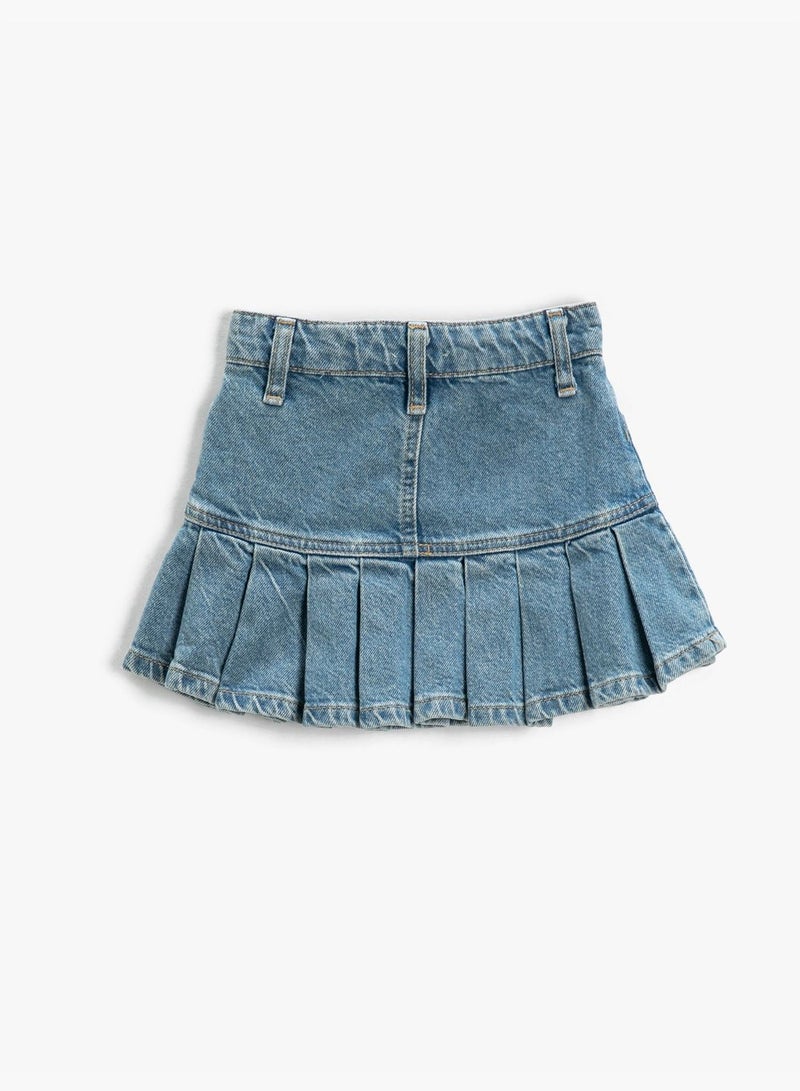 Mini Jean Skirt Pleated