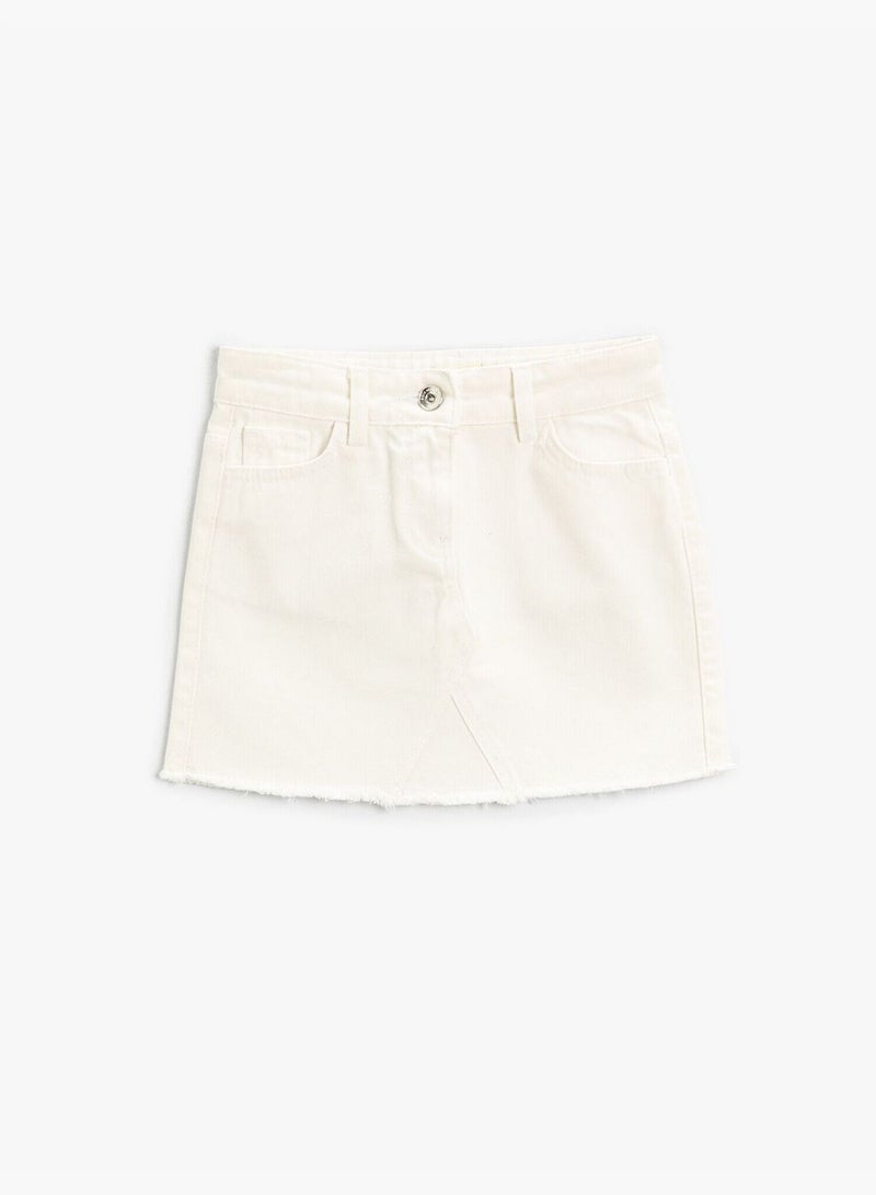 Basic Mini Jean Skirt Cotton A Line