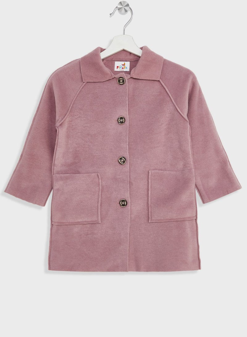 Girls Casual Solid Coat