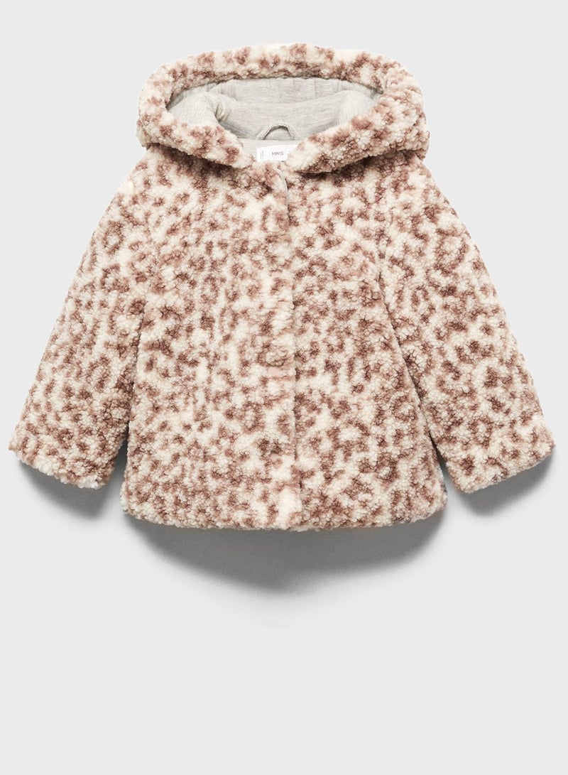Infant Sherling Effect Hooded Coat