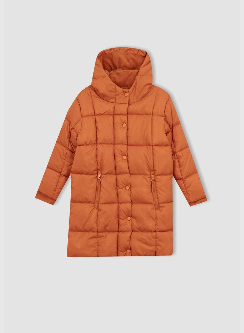 Girl Hooded Long Sleeve Coat