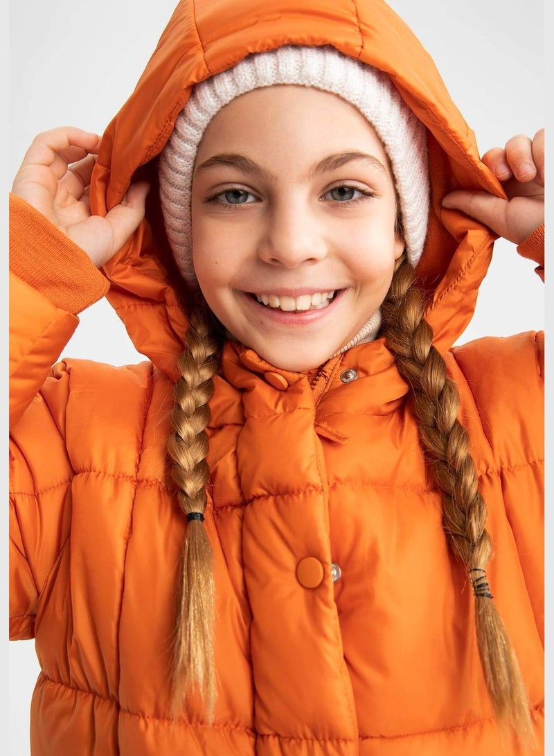 Girl Hooded Long Sleeve Coat