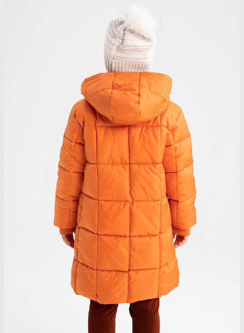 Girl Hooded Long Sleeve Coat