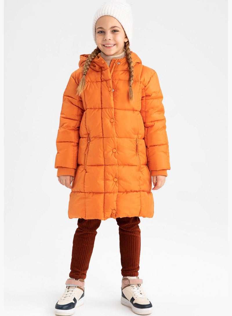 Girl Hooded Long Sleeve Coat