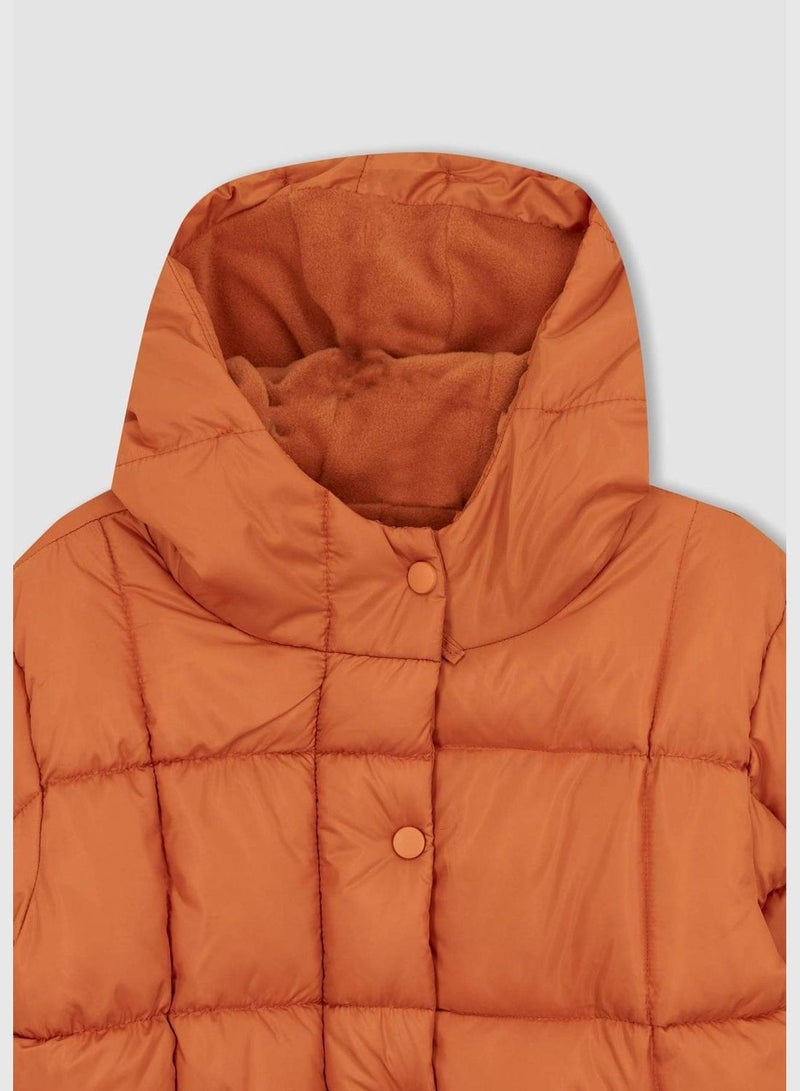 Girl Hooded Long Sleeve Coat