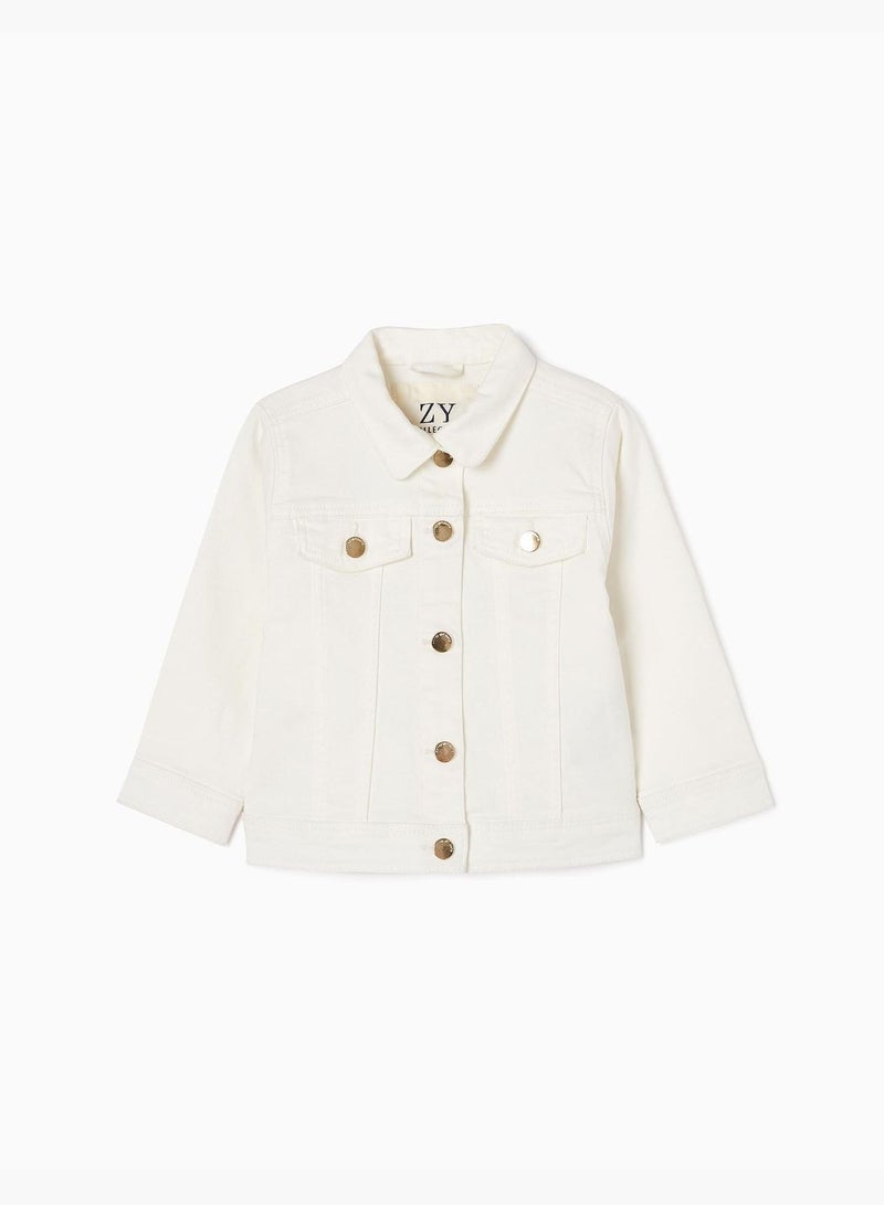Zippy Cotton Denim Jacket For Baby Girls
