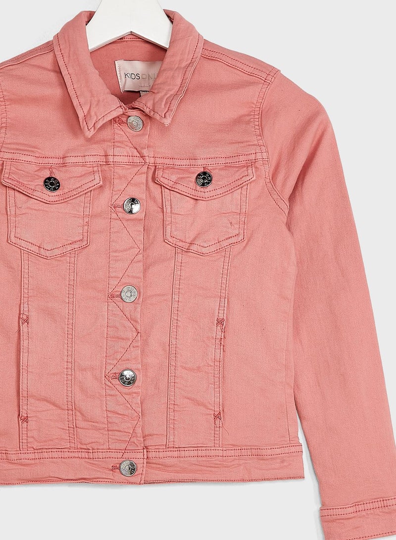 Kids Collared Denim Jacket