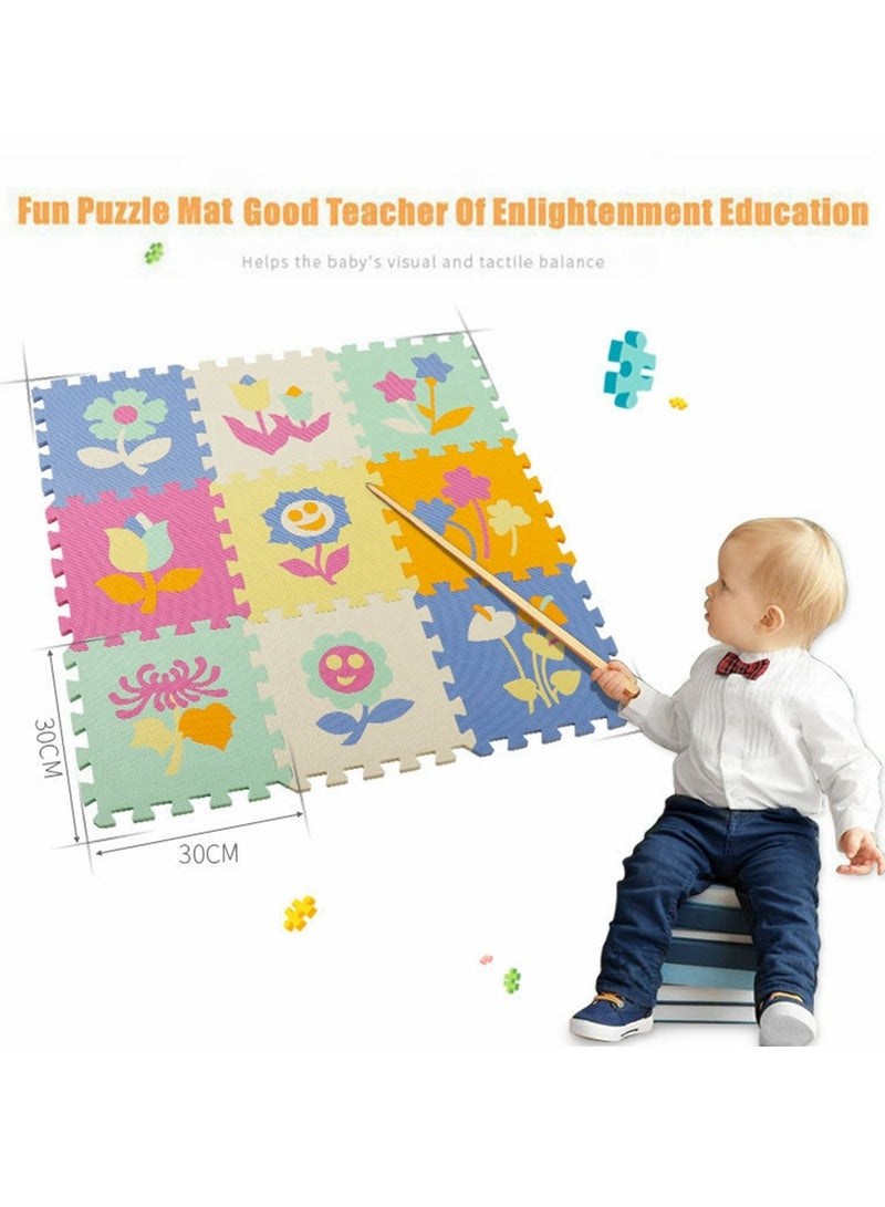 COOLBABY Fun Small Toys Baby Play Mat with Fence Baby Play Mat EVA Foam Puzzle Mat Set of 25 Waterproof Baby Crawl Mats for Home Playroom Perfect Toddler Playroom Crawling Play Mats