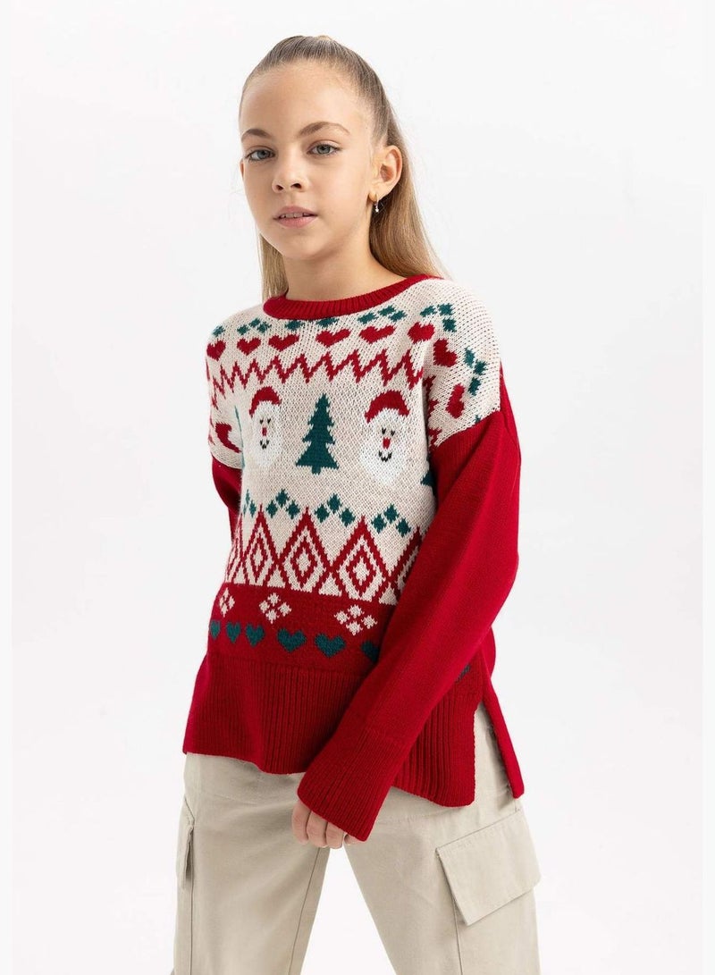 Girl Crew Neck Long Sleeve Tricot Pullover