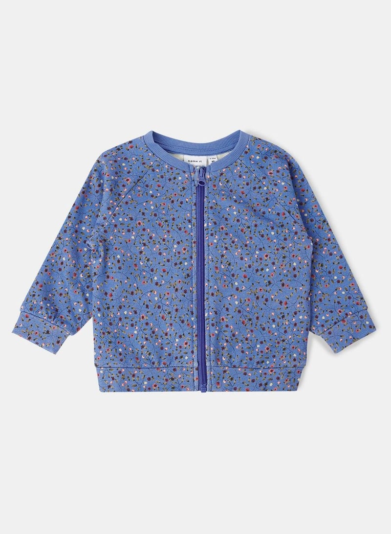 Kids Printed Zip-Up Cardigan