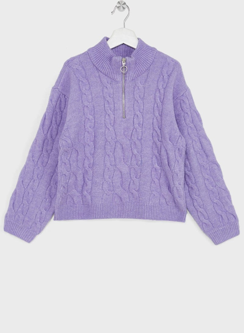 Kids Essential Zip Pull Sweater