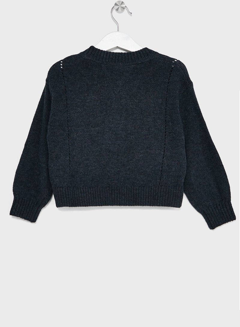 Kids Monogram Soft Wool Sweater