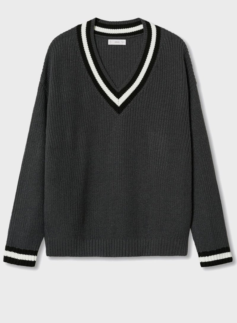 Kids Striped Detail Knitted Sweater