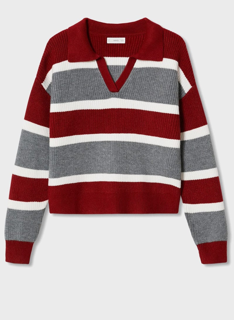 Youth Knitted V-Neck Sweater