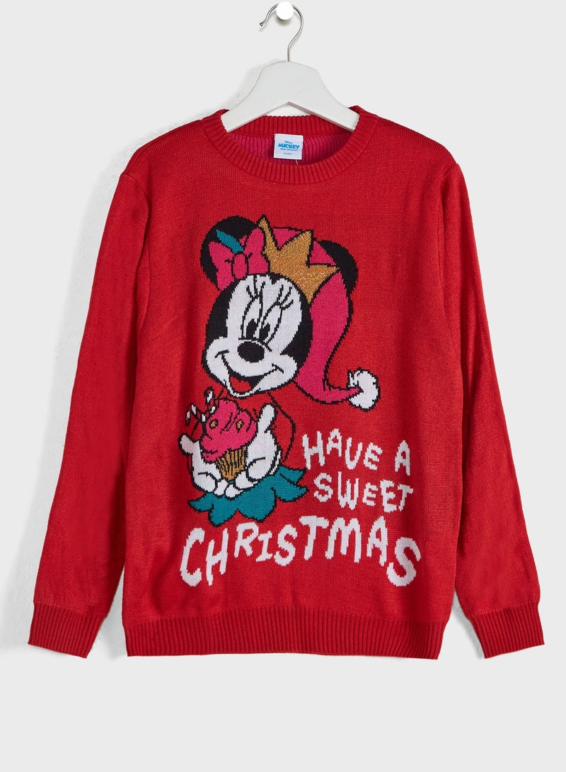 Kids Minnie Christmas Sweater