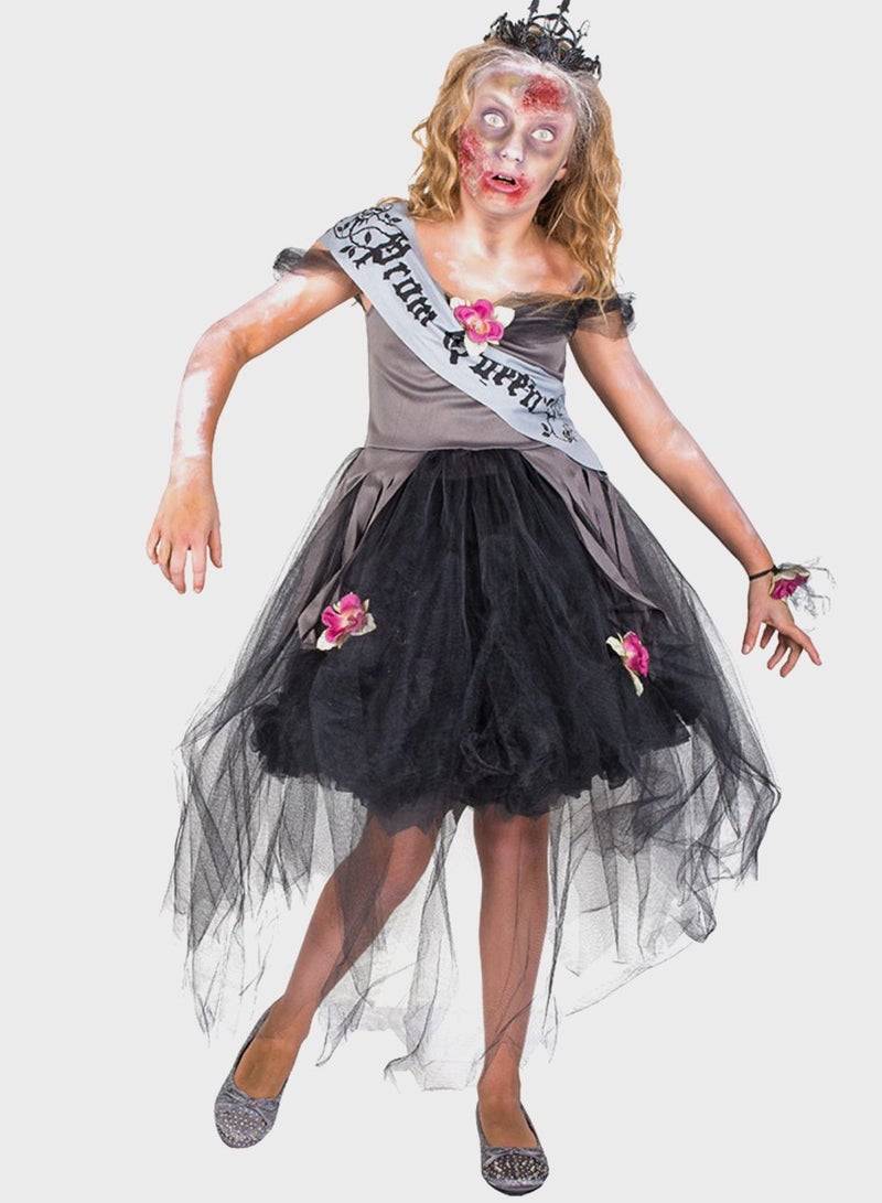 Kids Zombie Prom Queen Dress & Accessories