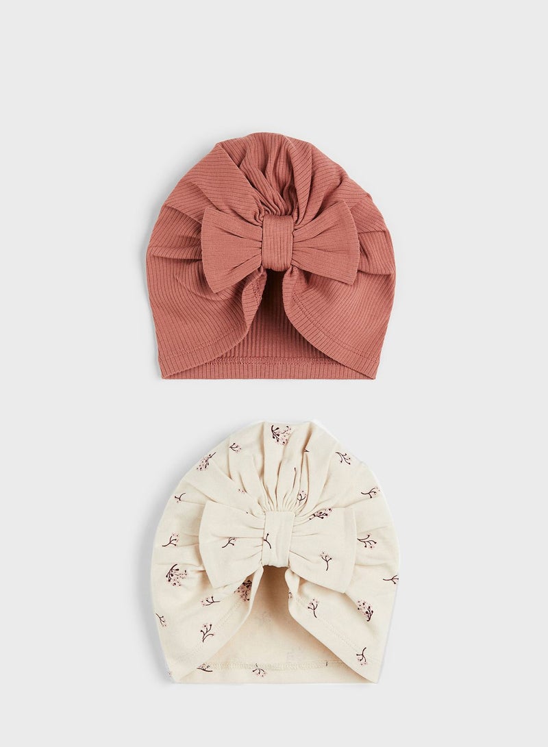 Infant 2 Pack Printed Knot Hat