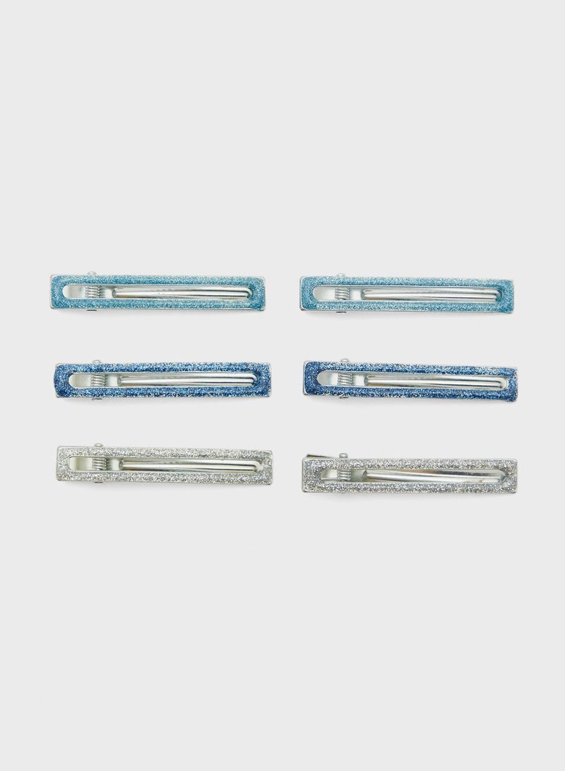 Kids 6 Pack Glitter Hair Clip