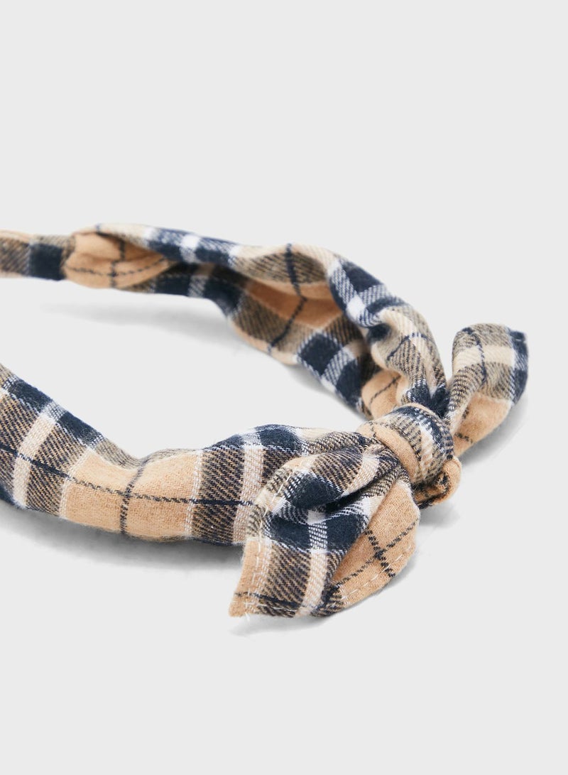 Kids Plaid Bow Headband