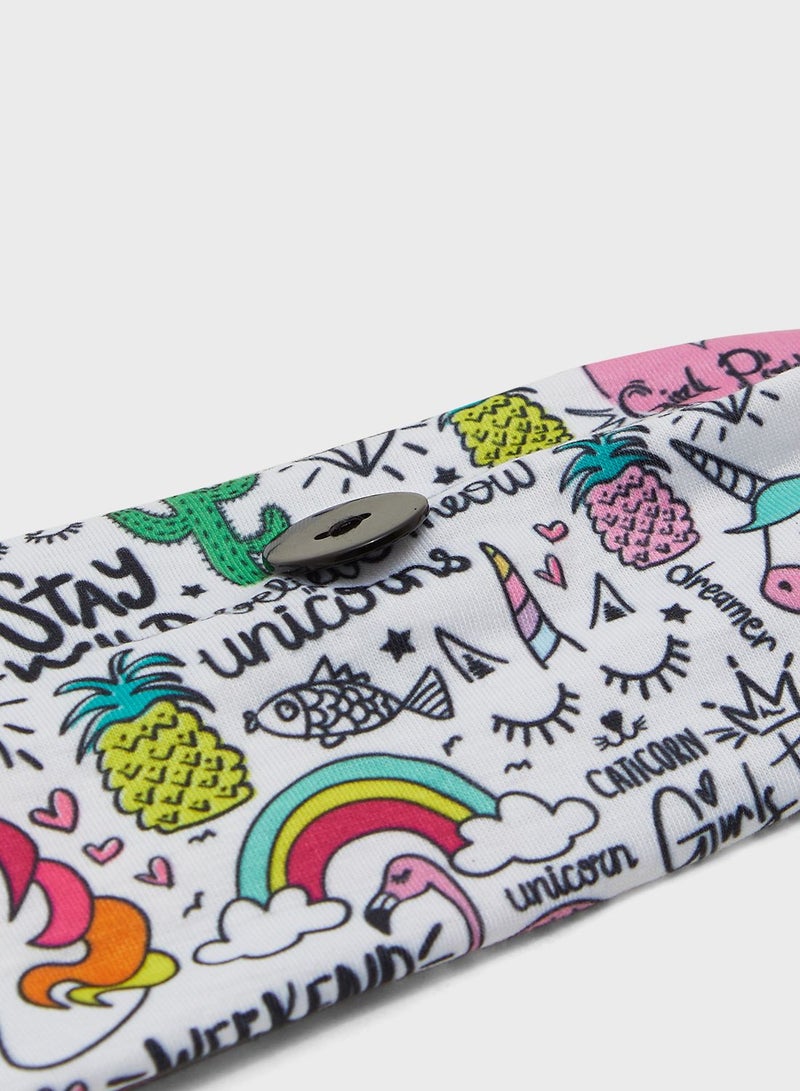 Kids Unicorn Doodle Print Headband