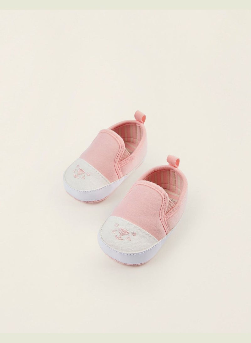 Zippy Slip-On Trainers For Newborn Baby Girls - Pink White
