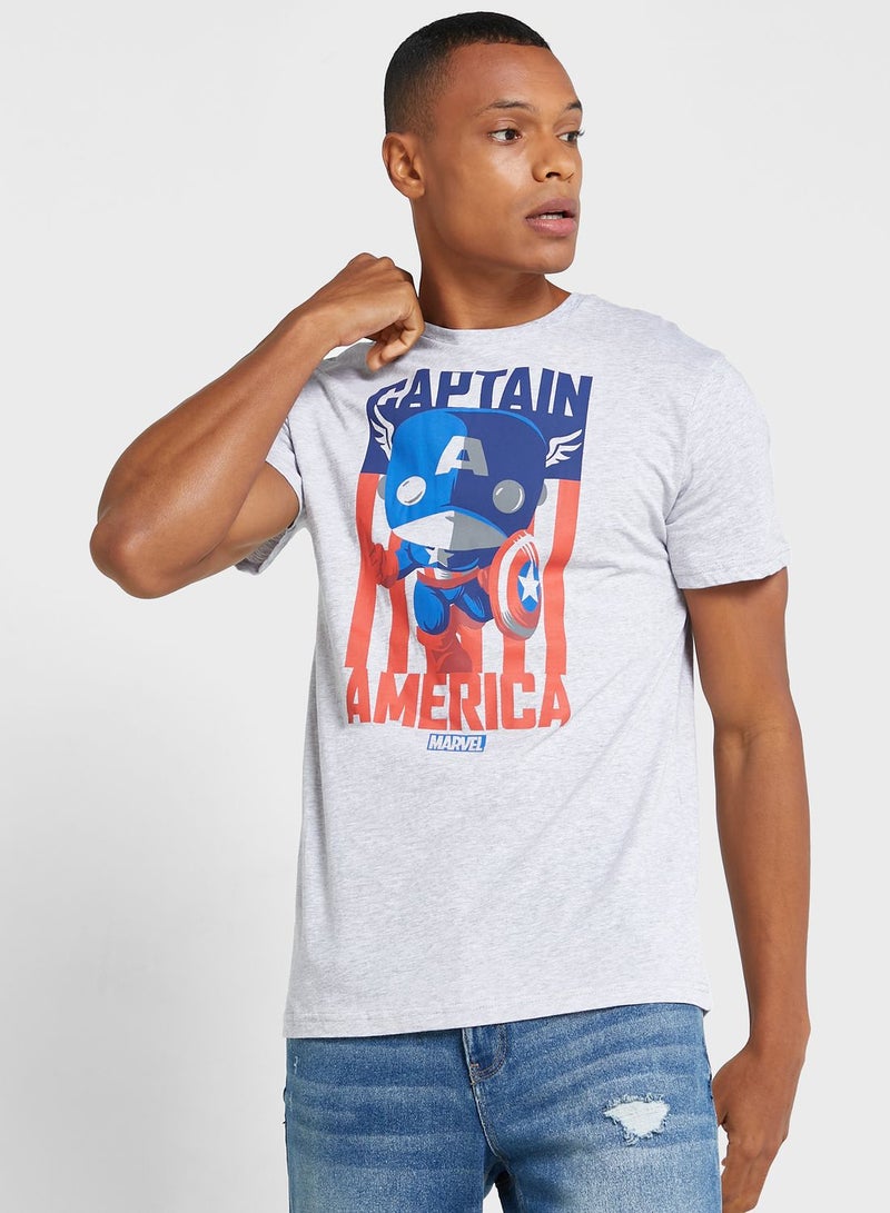Captain America Crew Neck T-Shirt