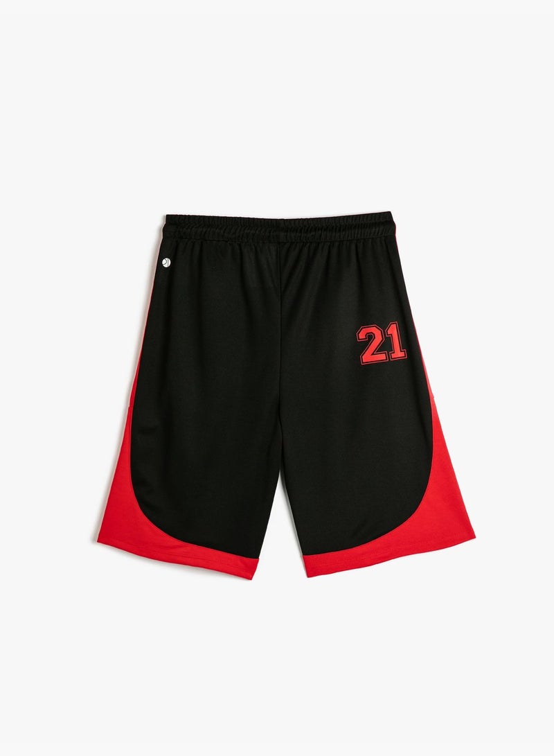 Oversized Sport Shorts Basketball Printed Drawstring Pocket