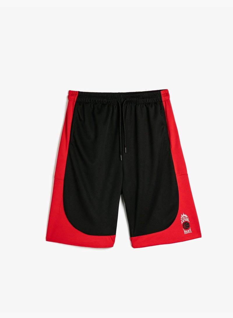 Oversized Sport Shorts Basketball Printed Drawstring Pocket