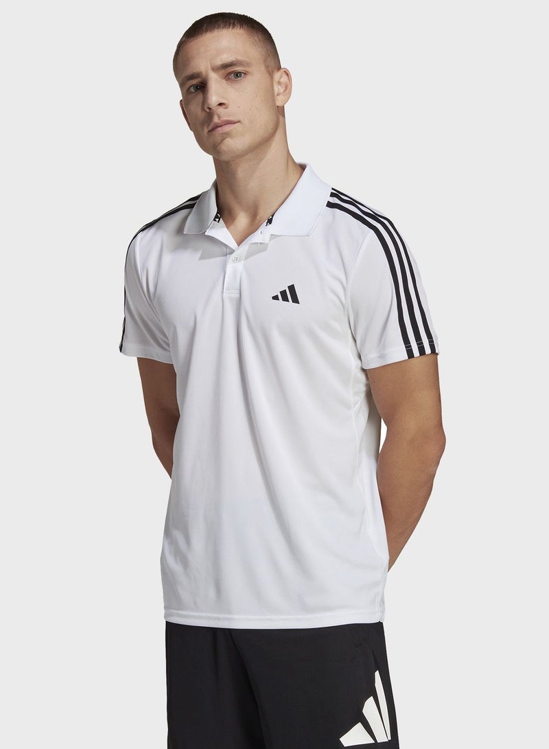 Train Essentials Piqué 3-Stripes Training Polo Shirt