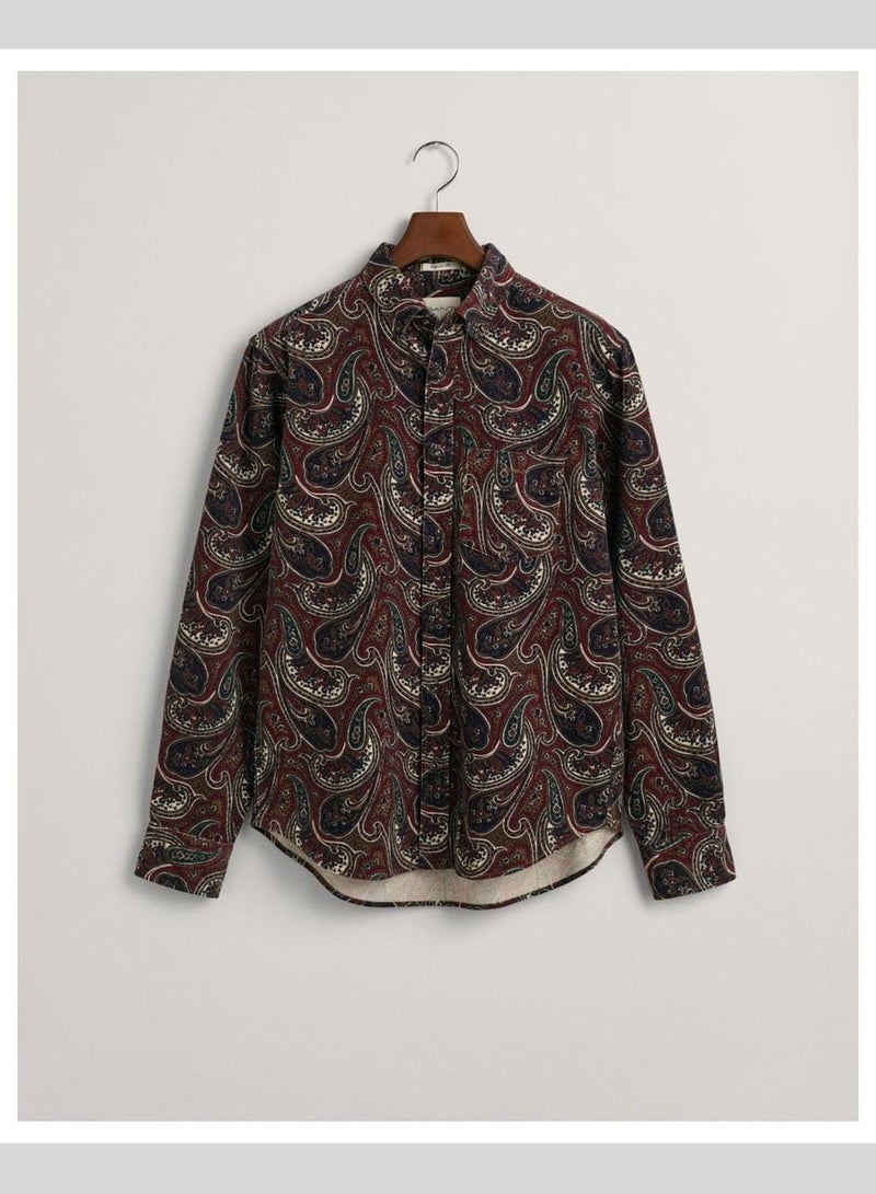 Regular Fit Paisley Corduroy Shirt