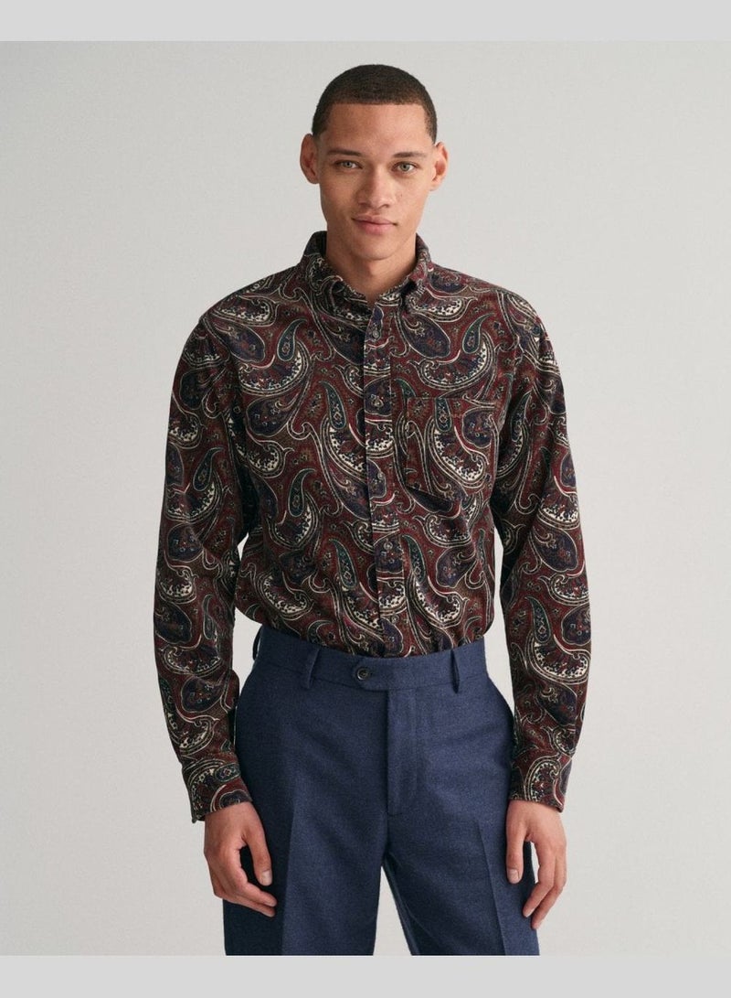 Regular Fit Paisley Corduroy Shirt