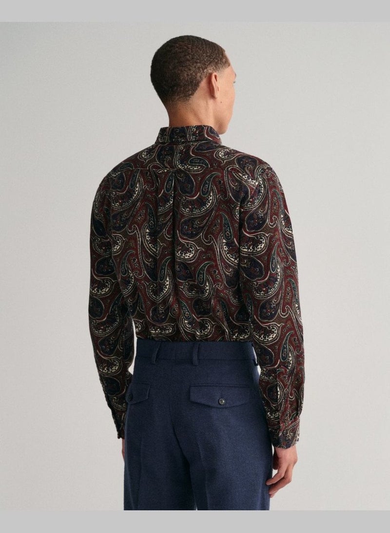 Regular Fit Paisley Corduroy Shirt