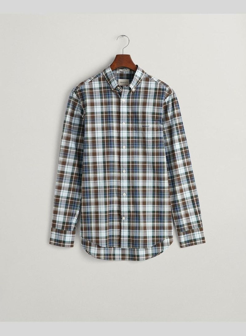 Regular Fit Medium Checked Poplin Shirt