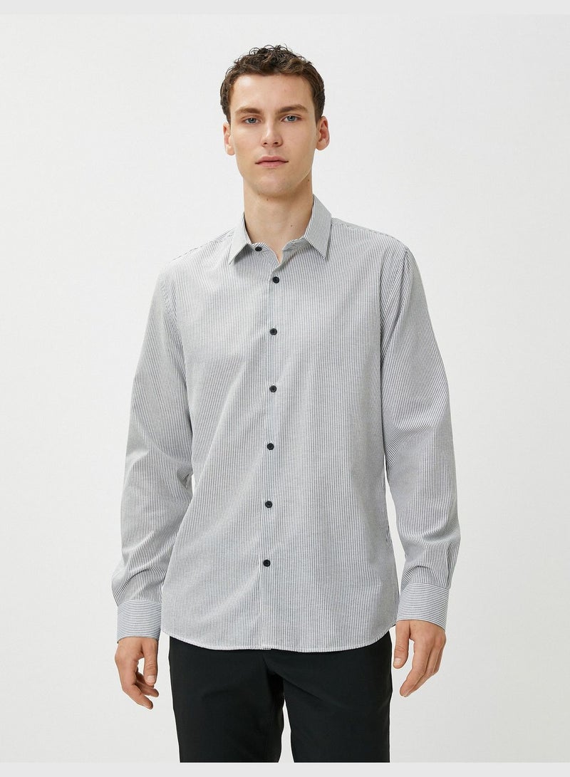 Basic Shirt Classic Neck Long Sleeve